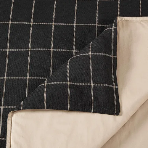 Miniatura 4 de HiEnd Accents - Juego de funda de edredón de cuadros de ventana de 3 piezas, tamaño Queen, diseño de cuadros, juego de ropa de cama masculina negra