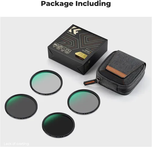 Miniatura 7 de K&F Concept Kit de filtro de lente ND fijo de 1.929 in, densidad neutra ND4 ND8 ND64 ND1000 juego de filtros con 28 capas de vidrio óptico HD