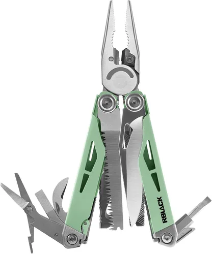 Miniatura 14 de Tijeras y alicates multiherramienta 21 en 1 con cortadores de tungsteno, autobloqueo Kit EDC duradero y resistente para camping, reparación, Negro