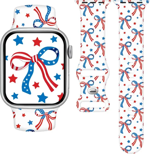 Miniatura 40 de Correa de reloj Holidays compatible con Apple Watch Series 11 10 9 8 7 6 5 4 3 Ultra SE para mujeres y hombres, correa de calabaza de silicona suave
