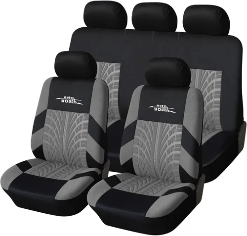 Miniatura 15 de AUTOYOUTH - Juego completo de fundas para asientos de auto, fundas para asientos delanteros y asiento trasero dividido para mujer, juego de Azul