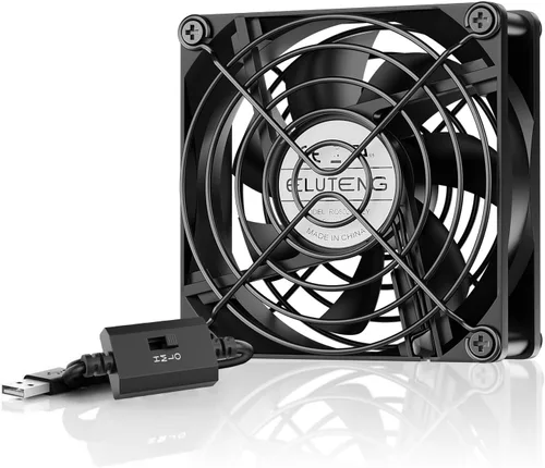 Miniatura 11 de ELUTENG Ventilador de 4.724 in con 3 velocidades 5 V USB alimentado por USB 1500PRM Gaming PC Refrigeración portátil adecuado para tableta, receptor