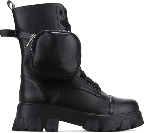 Miniatura 2 de Cape Robbin MonaLisa Botas de combate para mujer, botas de plataforma con tacones de bloque gruesos, botas altas para mujer