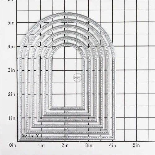 Miniatura 2 de DzIxY Troqueles de corte de metal con borde arqueado superposición para kit de fabricación de tarjetas, troqueles de papel de relieve, plantillas