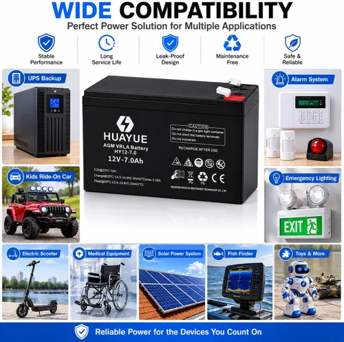 Miniatura 5 de Batería de plomo sellada recargable de 12 V 7ah VRLA SLA AGM Baterías recargables para almacenamiento de energía para el hogar terminales F2
