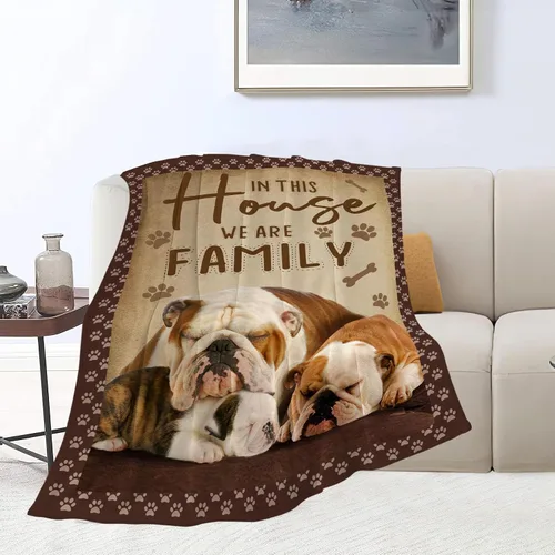 Miniatura 9 de Manta de Bulldog Inglés Manta de Bulldog Francés para Arrojar Mantas Acogedoras de Forro Polar de Franela Suave y Cálida de Felpa Ropa de Cama