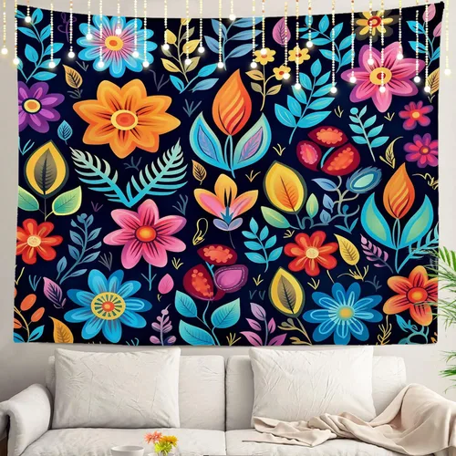 Miniatura 19 de Shrahala Tapiz japonés para colgar en la pared, moderno patrón abstracto de hojas, tapiz grande para dormitorio y sala de estar