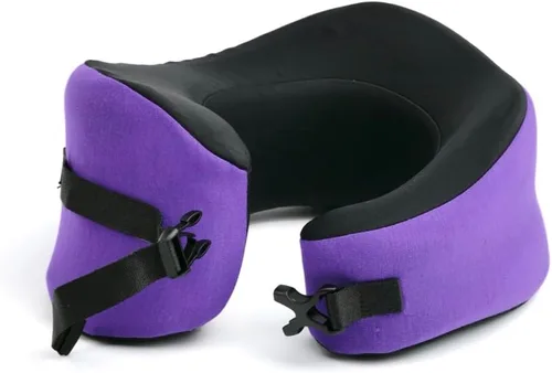Miniatura 22 de C CUSHION LAB Almohada de viaje, galardonado diseño ergonómico patentado para mentón y cuello, almohada de espuma viscoelástica para el cuello