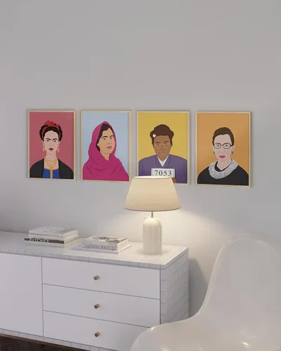 Miniatura 4 de HAUS AND HUES Juego de 4 pósteres feministas inspiradores para habitación de adolescentes y niñas, impresiones artísticas y decoración para mujeres