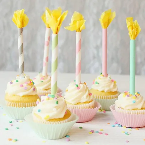 Miniatura 7 de Pajitas de papel a rayas rosas y blancas, lindo popote de ducha rosa para niñas, pajitas de princesa, paja de rayas pastel para proveedores de rayas
