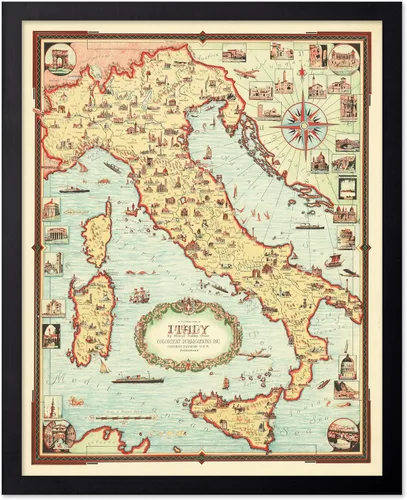 Miniatura 50 de Monem Art Mapa Monumental Vintage de Florencia Impresión - Póster de Viaje Retro - Arte de Italia - Gran Regalo para Hombres, Mujeres, Amantes