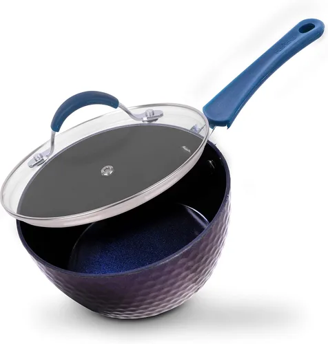 Miniatura 10 de NutriChef Olla de salsa duradera con tapa, antiadherente de alta calificación con tapas de vidrio templado transparente, 1.7 cuartos de galón