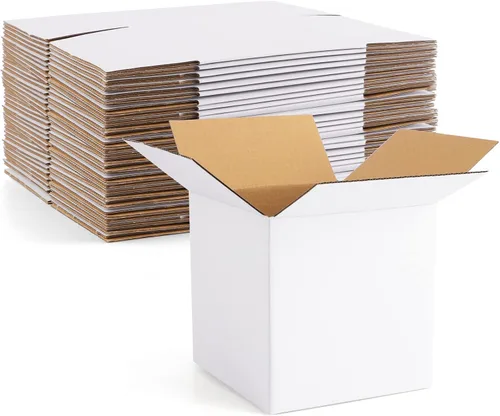 Miniatura 10 de Eupako Cajas de envío pequeñas, 6 x 4 x 4 x 4, paquete de 30 unidades, cajas de cartón corrugado, cajas de cartón para embalaje de pequeñas Blanco
