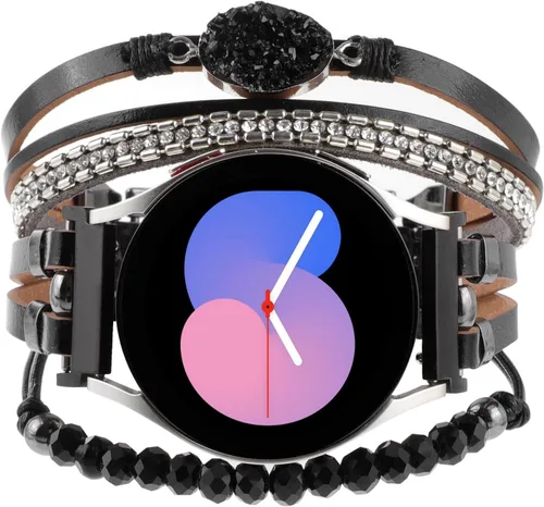 Miniatura 14 de Correas de cuero elegantes compatibles con Samsung Galaxy Watch 7 6 5 4 1.575 in 1.732 in/Watch 6 4 Classic Band 1.654 in 1.811 in 1.693 in 1.850