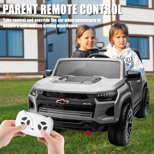 Miniatura 3 de POSTACK Coche de 24 V para niños de 2 plazas lado a lado, camión de 2 plazas, funciona con pilas, 4 ruedas con control remoto, automóvil eléctrico