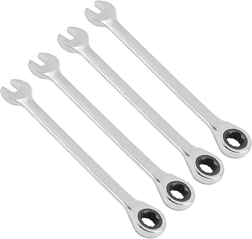 Miniatura 7 de ZOENHOU Juego de 2 llaves de trinquete de 0.512 in, juego de llaves de trinquete reversibles, llave combinada de trinquete métrica de 12 puntos