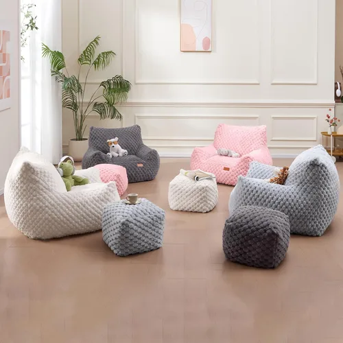 Miniatura 7 de Silla Puf con Otomana, Sofá Puf Gigante Moderno con Reposapiés, Sillas Puf Grandes de Descanso para Adultos y Adolescentes, Cómoda Silla de Lectura
