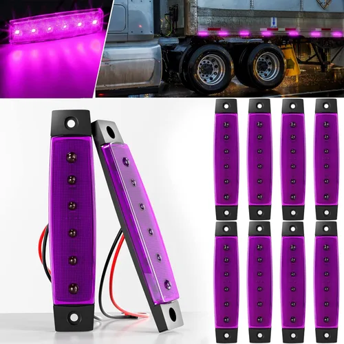Miniatura 9 de BJZ luces LED para remolque verdes, 6 luces LED, barra de luz de señal de giro, indicador de luz de 3.8" para parte delantera y trasera