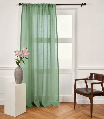 Solino Home - Cortinas de lino de lino europeo de 108 pulgadas de largo, 100% lino puro verde álamo, 52 x 108 pulgadas de largo, cortinas de ventana