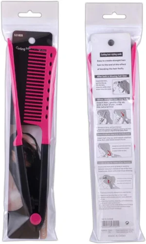 Miniatura 2 de MAGICLULU Cepillo de pelo de forma Herramienta de peinado portátil alisador de pelo peine para peluquería Uso de viaje Rojo