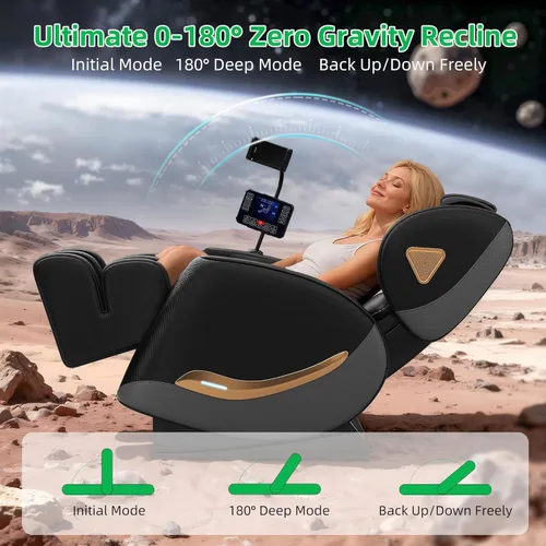 Miniatura 5 de Silla de masaje mejorada de cuerpo completo, silla de masaje reclinable de gravedad cero, 10 puntos de fijación, sillas de masaje Shiatsu 2026