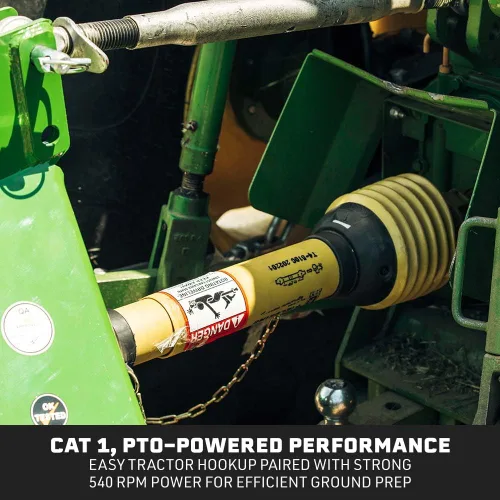 Miniatura 6 de Titan Attachments enganche de 3 puntos, accesorio de cultivador rotativo de 48" para tractores Cat 1, acabado en carbón, cultivador impulsado por