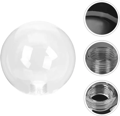 Miniatura 2 de Globo de luz de vidrio transparente esférico pantalla de cristal G9 roscada burbuja para luz (4.724 in) lámpara poste sombra