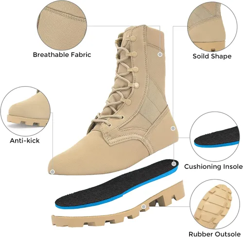 Miniatura 3 de WIDEWAY Botas tácticas del ejército para hombre botas de combate ligeras botas de selva botas de trabajo militares botas de desierto