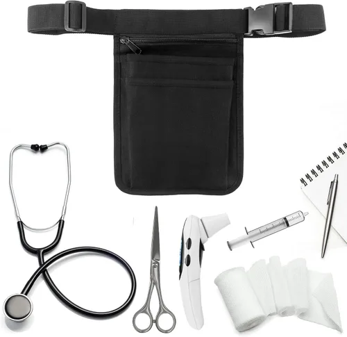 Cinturón organizador médico para enfermera, multicompartimento, para enfermera, cangurera, bolsa de almacenamiento para tijeras médicas, kit de