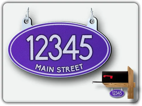 Miniatura 21 de Curb N Sign Placas de Números Colgantes para Buzón - Hechas de Material Compuesto de Aluminio - Súper Reflectantes, Opciones de Doble Cara Números