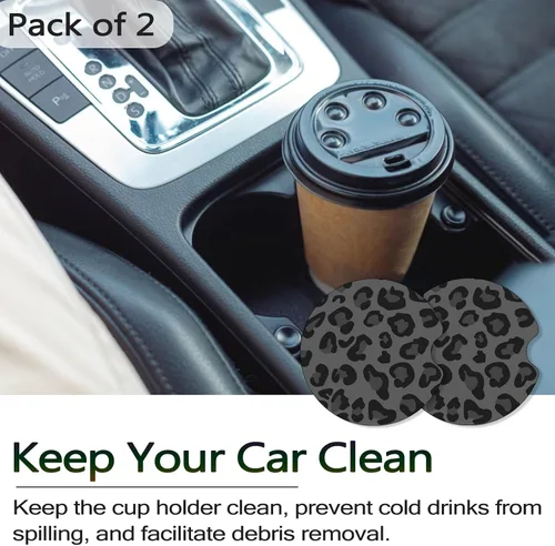 Miniatura 4 de Posavasos de coche de 3.5 pulgadas para portavasos, paquete de 2 posavasos de goma universales antideslizantes grandes para mujeres, accesorios