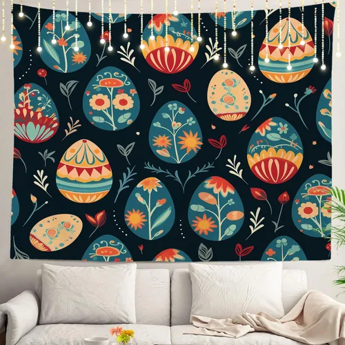 Miniatura 15 de Shrahala Tapiz de pared azul brillante, acuarela azul degradado para colgar en la pared, tapiz grande decorativo de fibra de poliéster, dobladillo