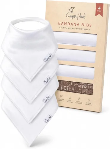 Miniatura 28 de Copper Pearl Baberos tipo bandana para bebé, paquete de 4 baberos de algodón suave para babear y dentición, absorbentes, ajuste ajustable, muchos