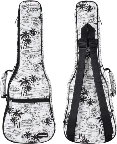 Miniatura 12 de CLOUDMUSIC - Funda para ukelele con mochila acolchada para concierto de 23 pulgadas (concierto, negro)