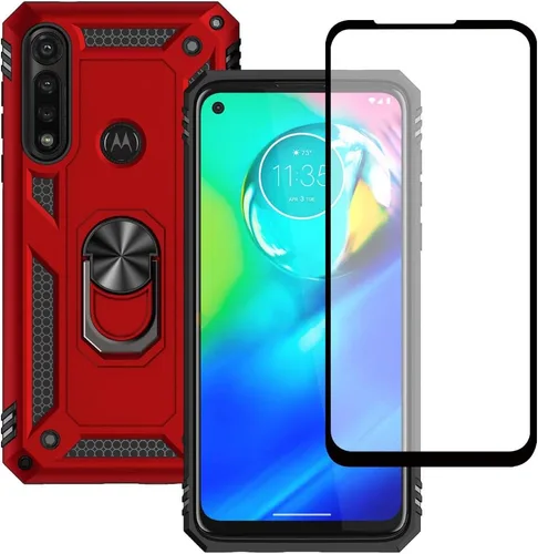 Miniatura 10 de Yiakeng Funda para Moto G Power 2020, Motorola G Power 2020 con protector de pantalla, fundas protectoras de grado militar con anillo para Moto G