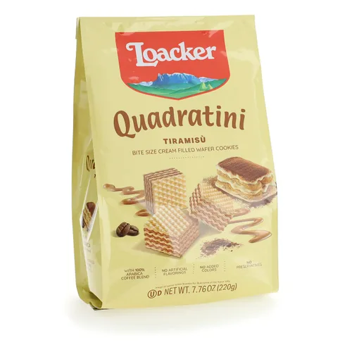 Miniatura 31 de Loacker Quadratini - Paquete grande de galletas de oblea variadas con sabor a frutas - Mezcla de limón, vainilla y yogur de frambuesa - Galletas