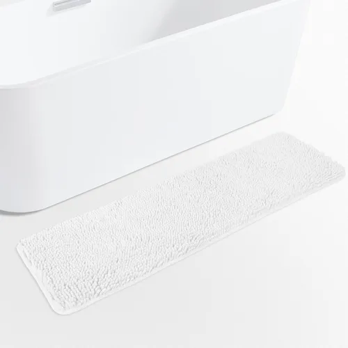 Miniatura 216 de Yeaban Alfombra de pasillo de baño de 24 x 72 pulgadas, antideslizante, alfombra de baño larga de felpilla gruesa, absorbente y lavable, alfombra