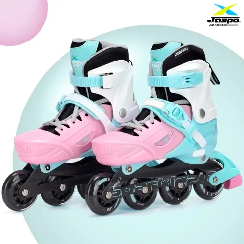 Miniatura 5 de Jaspo Sparkle 2.0 - Patines en línea/cuádruples convertibles y ajustables, diseño 2 en 1, chasis de aluminio, ruedas de poliuretano 85A de 2.756 in