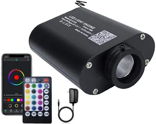 Miniatura 15 de AZIMOM Fuente de Luz de Fibra Óptica Centelleante de Alta Luminosidad 50W Motor Driver de Caja de Luz RGBW Control Remoto Bluetooth/RF Modo Sensor