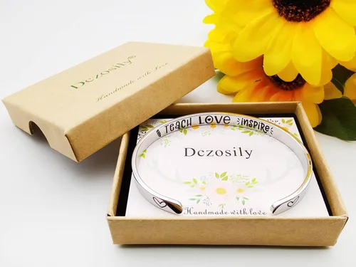 Miniatura 30 de Pulseras inspiradoras para mujer, joyería de acero inoxidable, con refranes, pulsera motivacional con mensaje oculto, pulseras grabadas para mejor