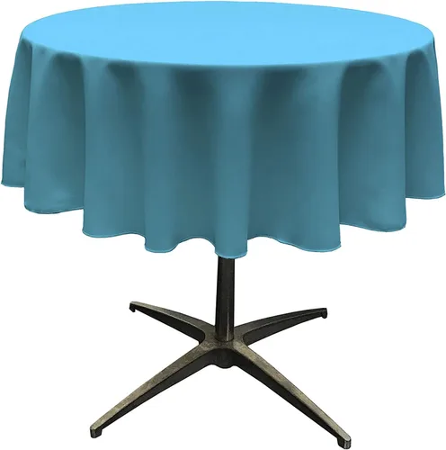 Miniatura 179 de LA Linen - Mantel redondo lavable de popelina de poliéster, resistente a manchas y arrugas, 51", mantel de tela para comedor, cocina, fiesta, Negro