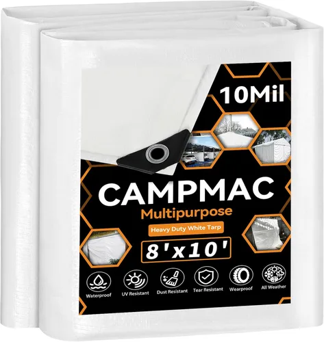 Miniatura 46 de Lonas negras resistentes e impermeables de 4x6, 12 mil de grosor, alta durabilidad, resistentes a rasgaduras y roturas con ojales de metal cada 20