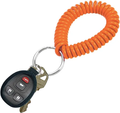 Miniatura 48 de Lucky Line - Resorte de muñeca en espiral de 2 pulgadas de diámetro con llavero de acero, multicolor, pulsera flexible para muñeca, se estira hasta
