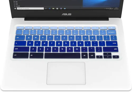 Miniatura 2 de CaseBuy Funda de teclado prémium para ASUS Chromebook Flip C434 2 en 1, ASUS C302CA/C423NA/C425TA/C433TA/C434TA-DH342T DSM4T DS384T C523NA azul