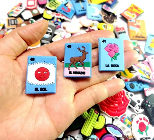 Miniatura 5 de 100 dijes de PVC diferentes para zapatos y pulseras decoración de pulseras y regalos de fiesta Madreperla vidrio aventurina