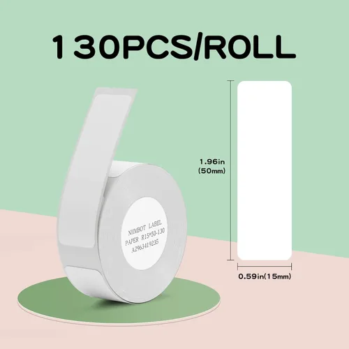Miniatura 3 de Cintas de etiquetas D11 D110 D101, 6 rollos de 0.59 x 1.96 pulgadas (0.591 x 1.969 in) adaptadas para papel de impresión de etiquetas Niimbot