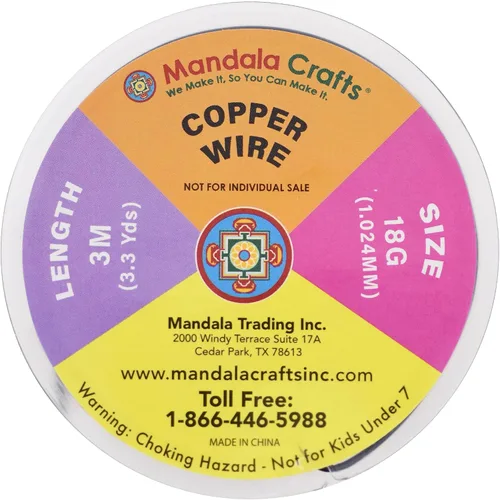 Miniatura 8 de Mandala Crafts Alambre de cobre puro calibre 18 para hacer joyas, envolver, esculpir y electroculturar jardinería – 3.3 x 5 yardas surtido