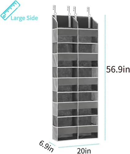 Miniatura 2 de Organizador para colocar sobre la puerta de 5 niveles, almacenamiento extra grande detrás de la puerta de 10 compartimentos, organizador colgante