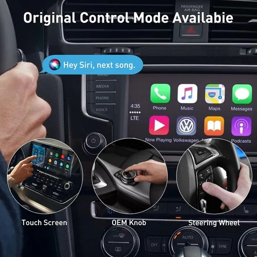 Miniatura 5 de iGENJUN Adaptador inalámbrico CarPlay 2026 actualizado Mini diseño, USB/USB-C Plug & Play convierte CarPlay a inalámbrico - Fácil de usar conexión
