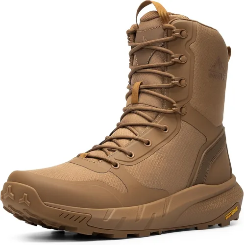 Miniatura 17 de NORTIV 8 Botas tácticas militares para hombre, ligeras y cómodas, con cremallera lateral para todo el día, botas de trabajo, para motocicleta, botas